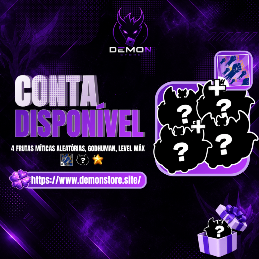 『🎲』4 a 5 FRUTAS MÍTICAS ALEATÓRIAS + GODHUMAN + 90% LEVEL MÁX